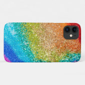 Rainbow-Glitzer Case-Mate iPhone Hülle (Rückseite (Horizontal))