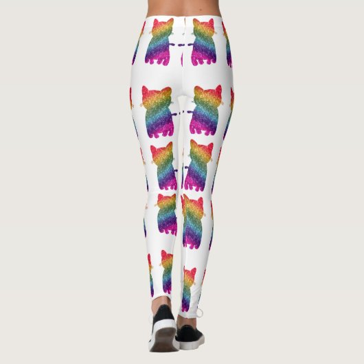 Rainbow Glitzer Cat Pattern Leggings (Rückseite)
