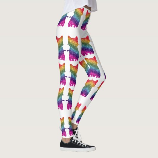 Rainbow Glitzer Cat Pattern Leggings (Rechts)
