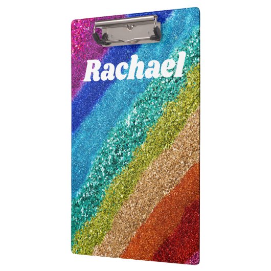 Rainbow Glitzer Clipboard Klemmbrett (Links)