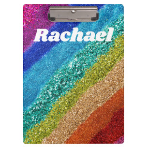 Rainbow Glitzer Clipboard Klemmbrett
