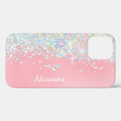 Rainbow Glitzer Confetti Shine Pink Case-Mate iPhone Hülle (Rückseite (Horizontal))