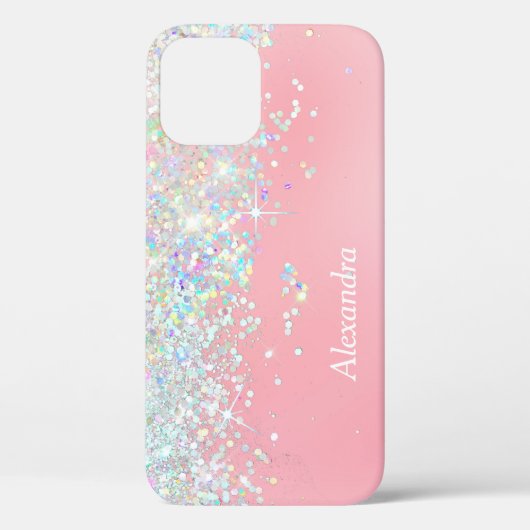 Rainbow Glitzer Confetti Shine Pink Case-Mate iPhone Hülle (Rückseite)