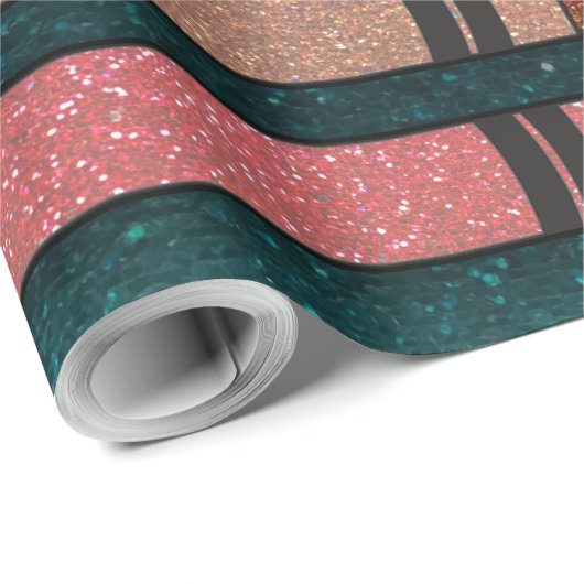 Rainbow Glitzer Crayon First Birthday Baby Shower Geschenkpapier (Rolleneckpunkt)