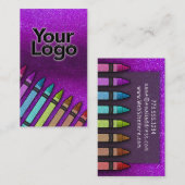 Rainbow Glitzer Crayons Visitenkarte (Vorne/Hinten)