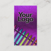 Rainbow Glitzer Crayons Visitenkarte (Vorderseite)