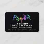 Rainbow Glitzer Dance Studio Black Business Cards Visitenkarte (Vorderseite)