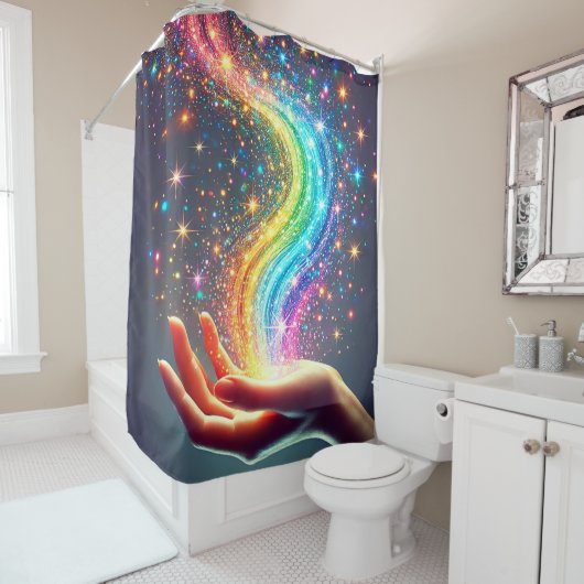 Rainbow-Glitzer Duschvorhang (Beispiel)