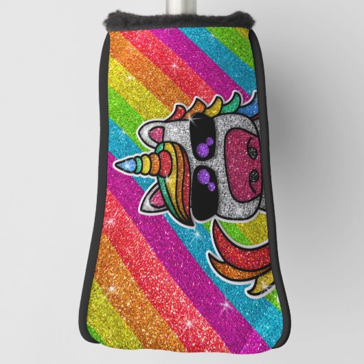 Rainbow Glitzer Einhorn Funkelnd LGBT+ Glitzern Golf Headcover (Rotieren 90)