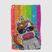 Rainbow Glitzer Einhorn Funkelnd LGBT+ Glitzern Golfhandtuch (Vorderseite)