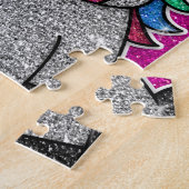 Rainbow Glitzer Einhorn Funkelnd LGBT+ Glitzern Puzzle (Seite)
