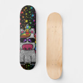 Rainbow Glitzer Einhorn Funkelnd Stars Sparkle Sk8 Skateboard (Vorderseite)