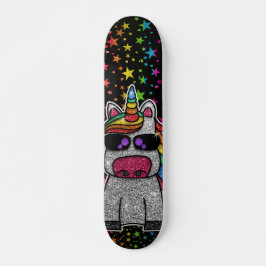 Rainbow Glitzer Einhorn Funkelnd Stars Sparkle Sk8 Skateboard