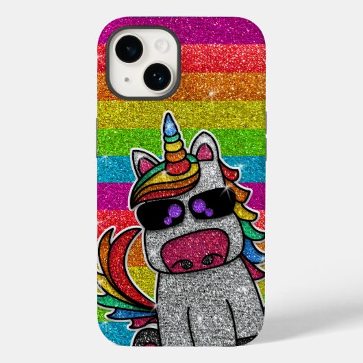 Rainbow Glitzer Einicorn Funkelnd Gold Glitzern LG Case-Mate iPhone Hülle (Rückseite)