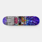 Rainbow Glitzer Einicorn Funkelnd Gold Glitzern Sk Skateboard (Horizontal)