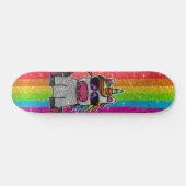 Rainbow Glitzer Einicorn Funkelnd Gold Glitzern Sk Skateboard (Horizontal)
