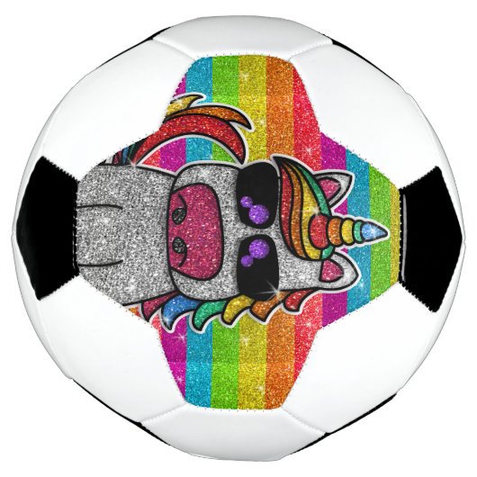 Rainbow-Glitzer Einicorn Funkelnd LGBTQ+-Glitzern Fußball (Gedreht)