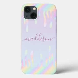 Rainbow Glitzer Eleganter Skriptname Case-Mate iPhone Hülle