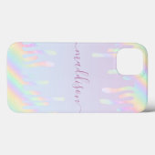 Rainbow Glitzer Eleganter Skriptname Case-Mate iPhone Hülle (Rückseite (Horizontal))