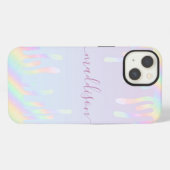 Rainbow Glitzer Eleganter Skriptname iPhone Hülle (Rückseite (Horizontal))
