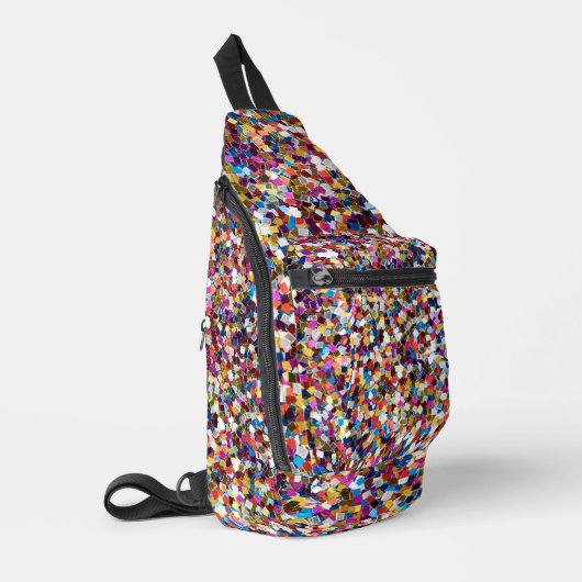Rainbow Glitzer Foto drucken Crossbody Bag (Linke Seite)