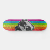 Rainbow Glitzer Funkelnd Schwarz-weiß Panda Sparkl Skateboard (Horizontal)