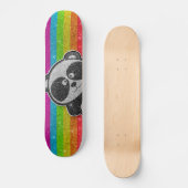 Rainbow Glitzer Funkelnd Schwarz-weiß Panda Sparkl Skateboard (Vorderseite)