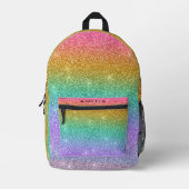 Rainbow Glitzer funkelt moderner Girl-Rucksack Bedruckter Rucksack (Vorderseite)