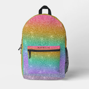 Rainbow Glitzer funkelt moderner Girl-Rucksack Bedruckter Rucksack