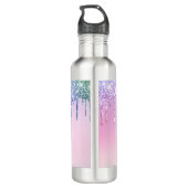 Rainbow Glitzer funkelt Skript moderne gürtelhafte Edelstahlflasche (Rückseite)