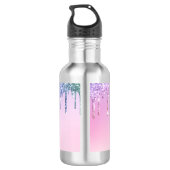 Rainbow Glitzer funkelt Skript moderne gürtelhafte Edelstahlflasche (Rückseite)