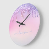 Rainbow Glitzer funkelt Skript moderne gürtelhafte Große Wanduhr (Winkel)