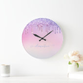 Rainbow Glitzer funkelt Skript moderne gürtelhafte Große Wanduhr (Zuhause)