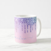 Rainbow Glitzer funkelt Skript moderne gürtelhafte Kaffeetasse (VorderseiteRechts)