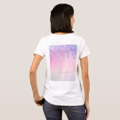 Rainbow Glitzer funkelt Skript moderne gürtelhafte T-Shirt (Schwarz voll)