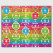 Rainbow Glitzer Gay Christmas Ornament Holiday Geschenkpapier (Flach)