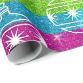 Rainbow Glitzer Gay Christmas Ornament Holiday Geschenkpapier (Rolleneckpunkt)