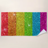 Rainbow Glitzer Gay Pride Flag LGBTQ Glitzern Strandtuch (Vorderseite)