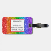 Rainbow-Glitzer Gepäckanhänger (Rückseite horizontal)