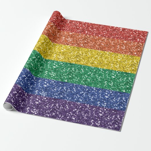Rainbow-Glitzer Geschenkpapier (Ungerollt)