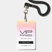 Rainbow Glitzer Glam VIP Pass 30. Einladung Ausweis (Vorderseite mit Lanyard)