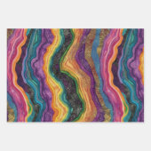 Rainbow-Glitzer-Gleitmuster-Party-Wrapping-Papier Geschenkpapier Set (Vorderseite 3)