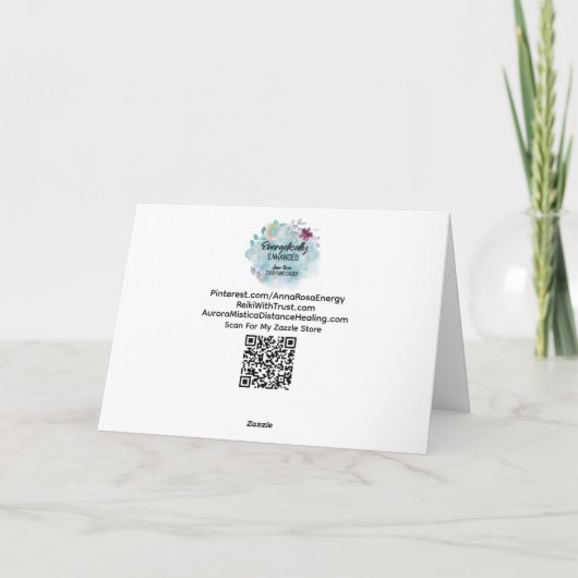 *~* Rainbow Glitzer GODESS Meditation Blank Dankeskarte (Rückseite)