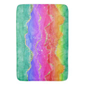 Rainbow Glitzer Gold Agate Badematte (Vorderseite Vertikal)