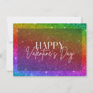Rainbow Glitzer Happy Valentine Day Card Einladung