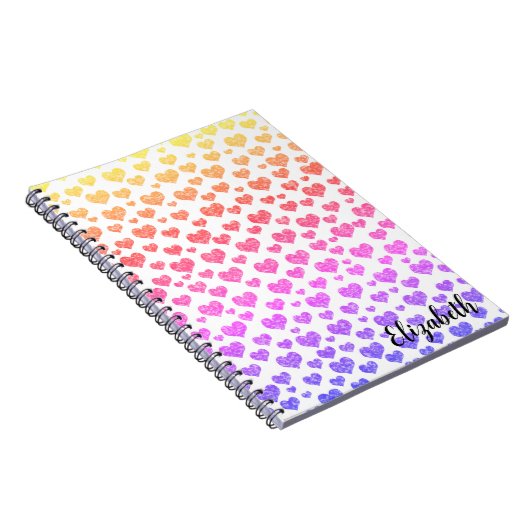 Rainbow Glitzer Harks Bright Bright Custom Notizblock (Rechte Seite)