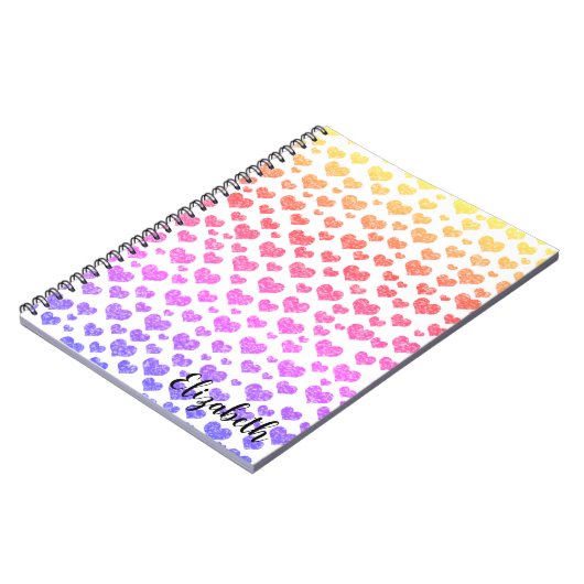 Rainbow Glitzer Harks Bright Bright Custom Notizblock (Linke Seite)