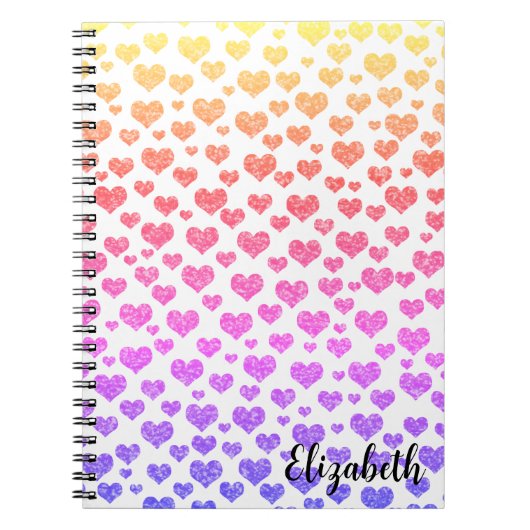 Rainbow Glitzer Harks Bright Bright Custom Notizblock (Vorderseite)