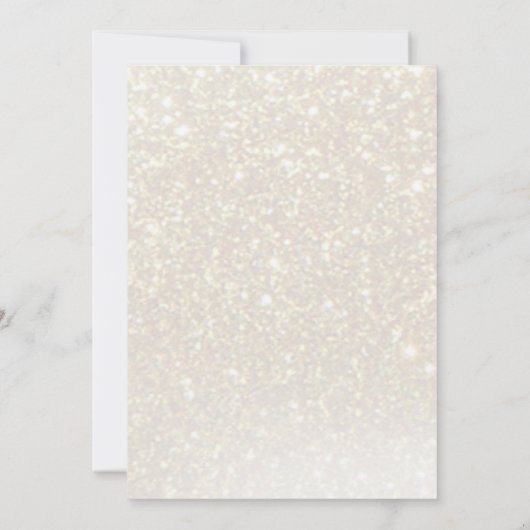 Rainbow Glitzer Herz on Ivory Gold Glitzer Einladung (Rückseite)