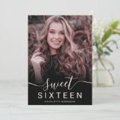 Rainbow Glitzer holografisch 5 Fotos süß 16 Einladung (Stehend Vorderseite)